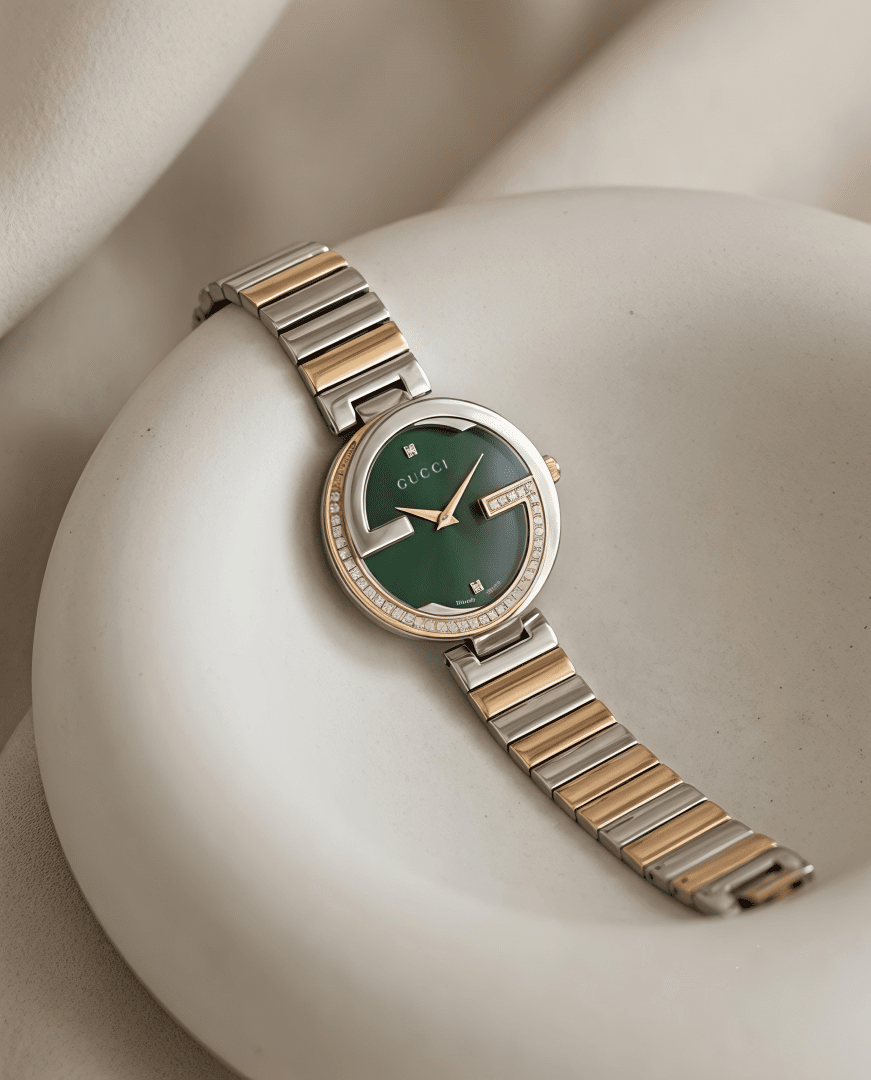 Gucci G-Timeless Inspired Women's Watch – Green Dial & Rose Gold Edition