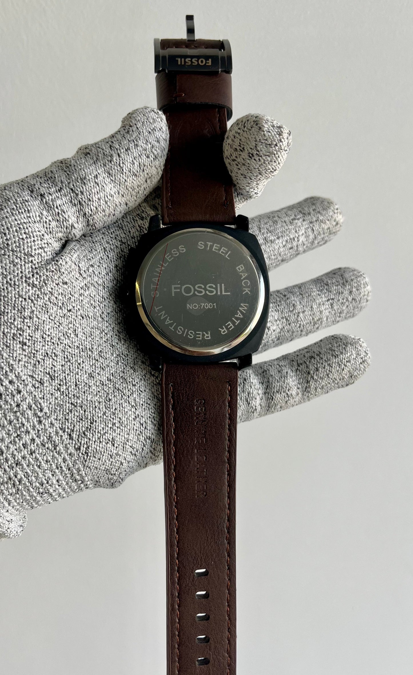 Fossil Men Leather Machine Analog Black Dial Watch-Fs4656, Band Color-Brown