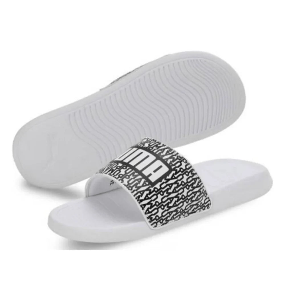 PUMA White Graphic Slide Sandals (first copy)
