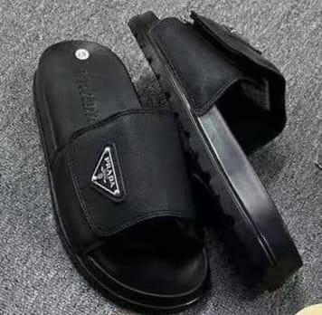 Prada Rubber Slides - Black
