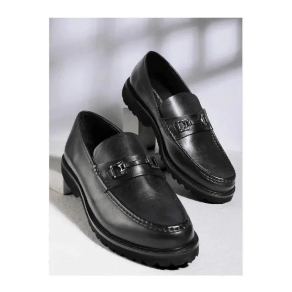 Black Chunky Sole Loafer
