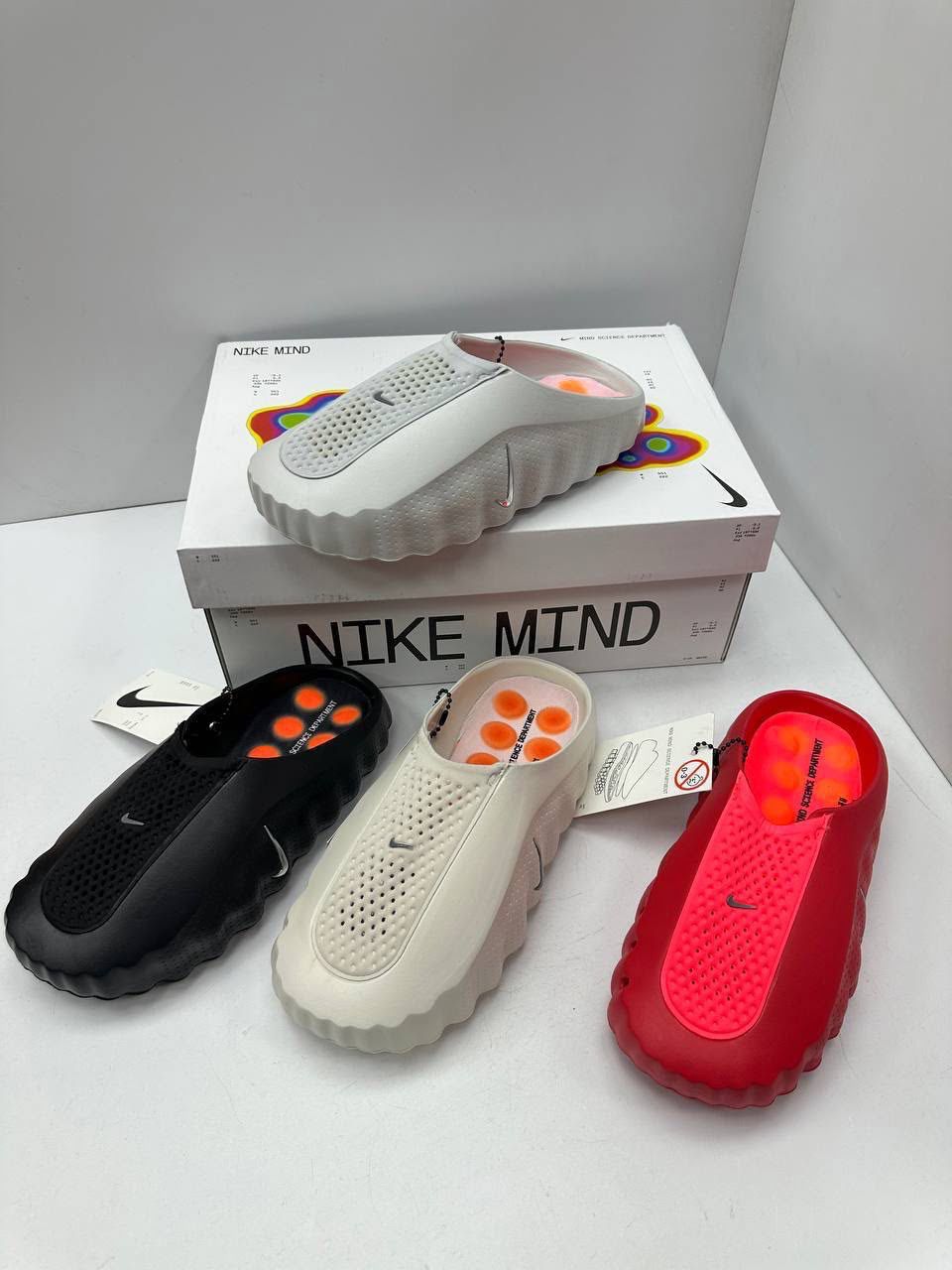 Nikee Mind 001 Mules In Solar Red Fix