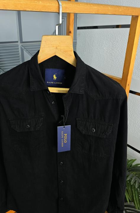 R L DENIM SHIRTS BLACK - BK