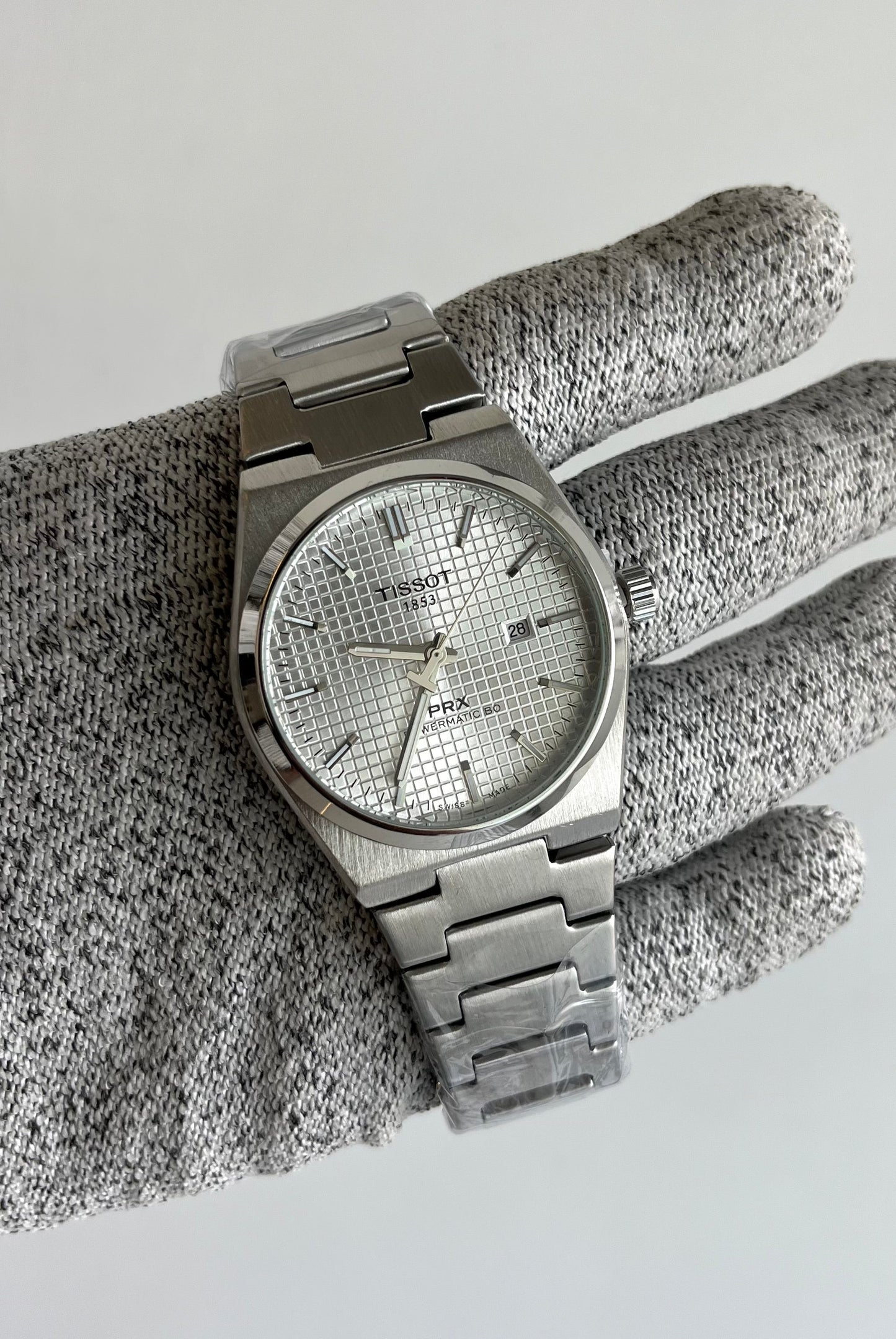 Tissot prx Checks White