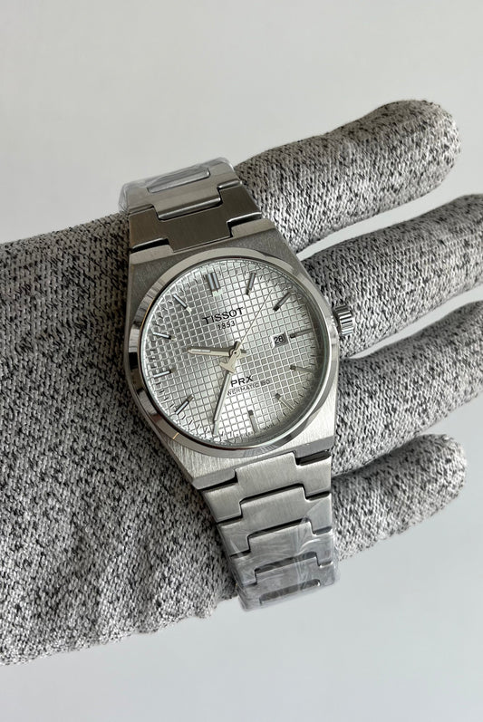 Tissot prx Checks White