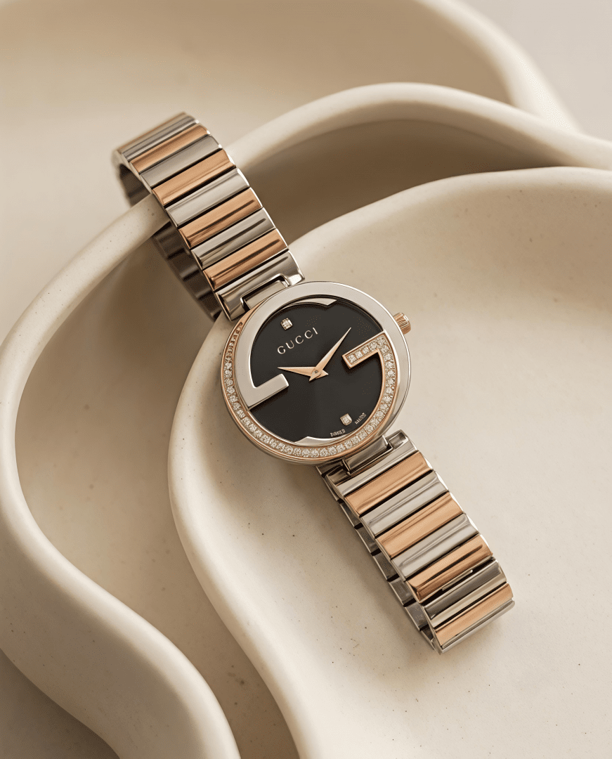 Gucci G-Timeless Inspired Women's Watch – Black &amp; Rose Gold Edition