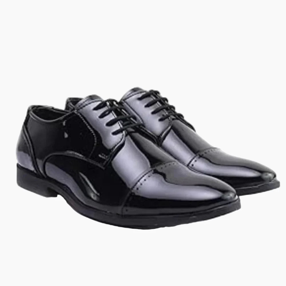 Men’s Premium Black Patent Leather Derby Dress Shoes