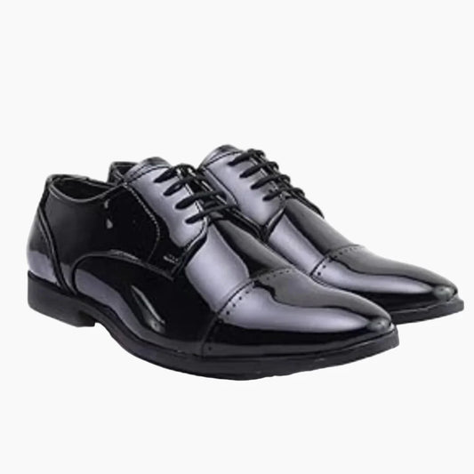 Men’s Premium Black Patent Leather Derby Dress Shoes