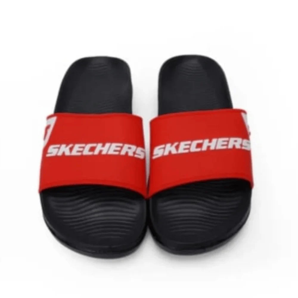 Skechers Red & Black Slide Sandals