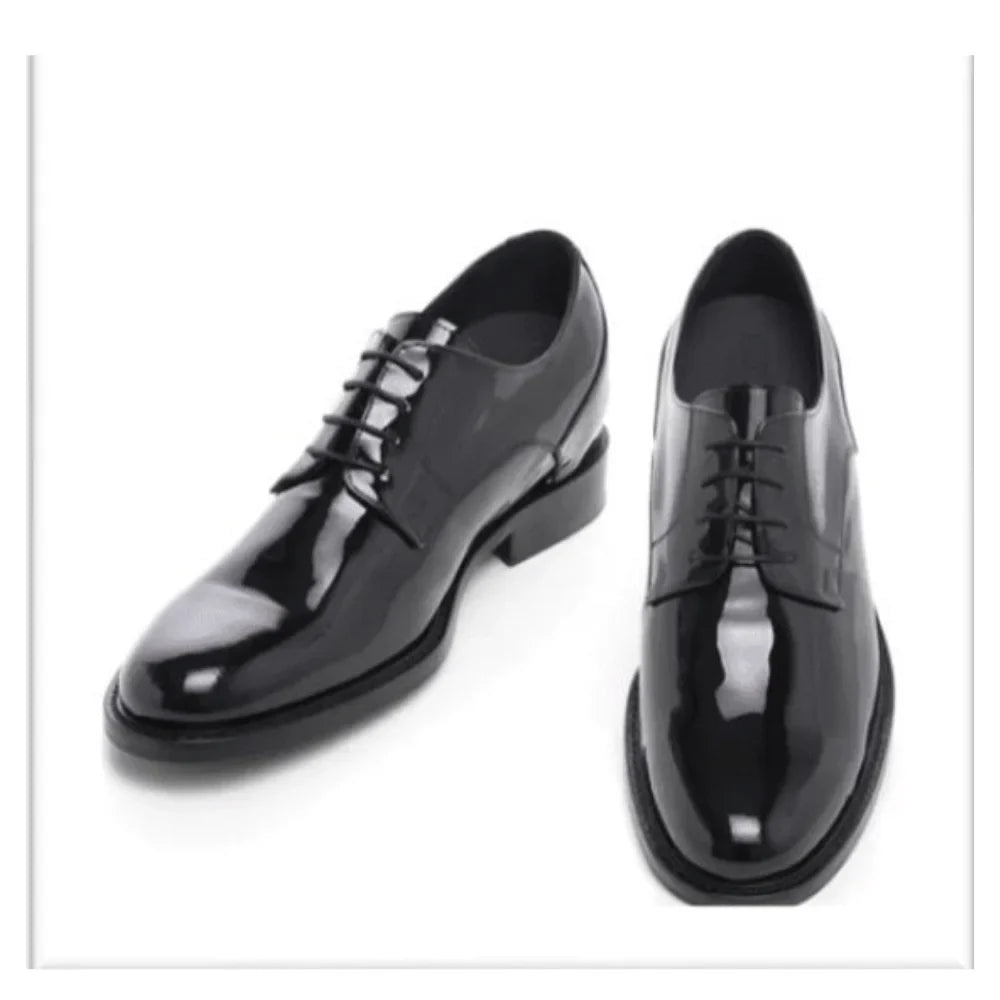 High-Shine Black Patent Lace-up