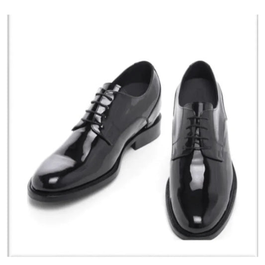 High-Shine Black Patent Lace-up