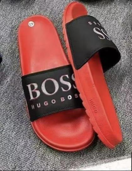 Hugo Boss Big Logo Slide Sandals - Red