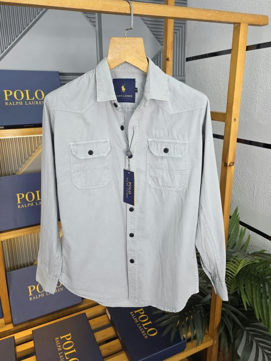 R L DENIM SHIRTS GREY - GY