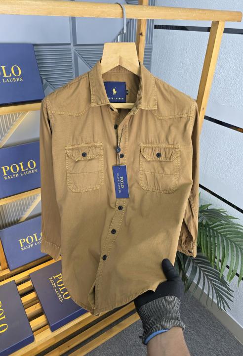 R L DENIM SHIRTS COFFEE - CF