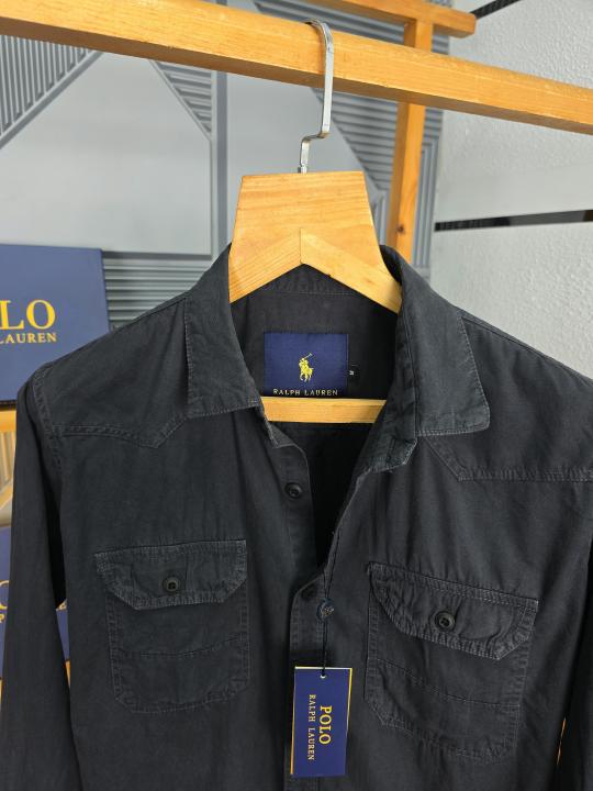 R L DENIM SHIRTS DGREY - DGY