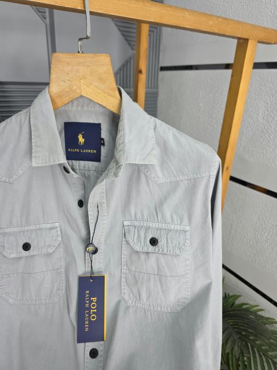 R L DENIM SHIRTS GREY - GY