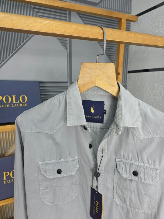 R L DENIM SHIRTS GREY - GY