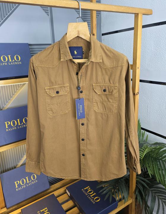 R L DENIM SHIRTS COFFEE - CF