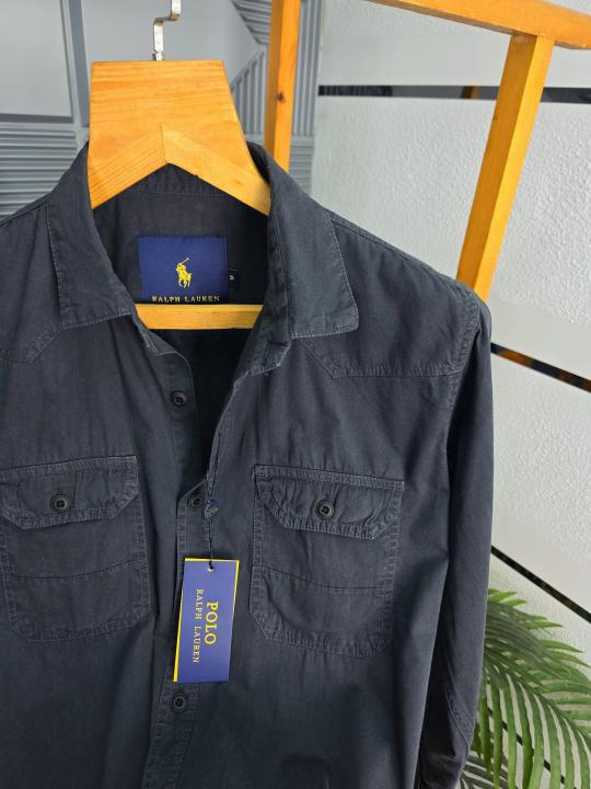 R L DENIM SHIRTS DGREY - DGY