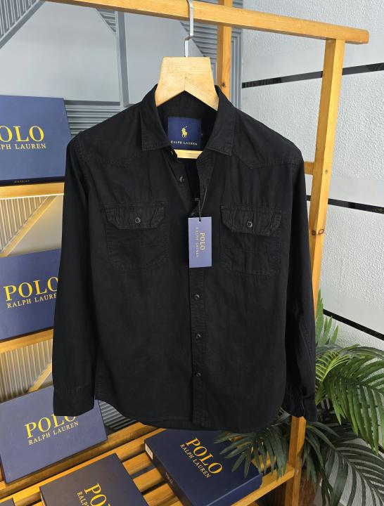 R L DENIM SHIRTS BLACK - BK