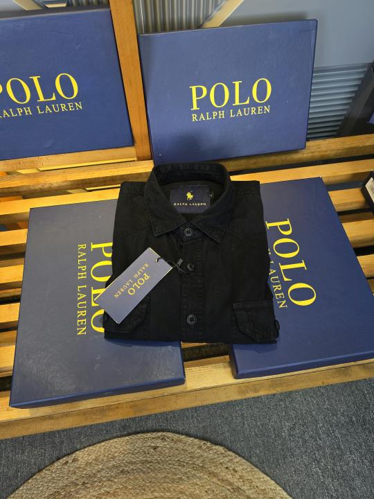 R L DENIM SHIRTS BLACK - BK